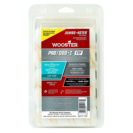 WOOSTER Wooster Pro/Doo-Z 4.5 in. W X 3/8 in. Jumbo Paint Roller Cover , 10PK RR581-4 1/2